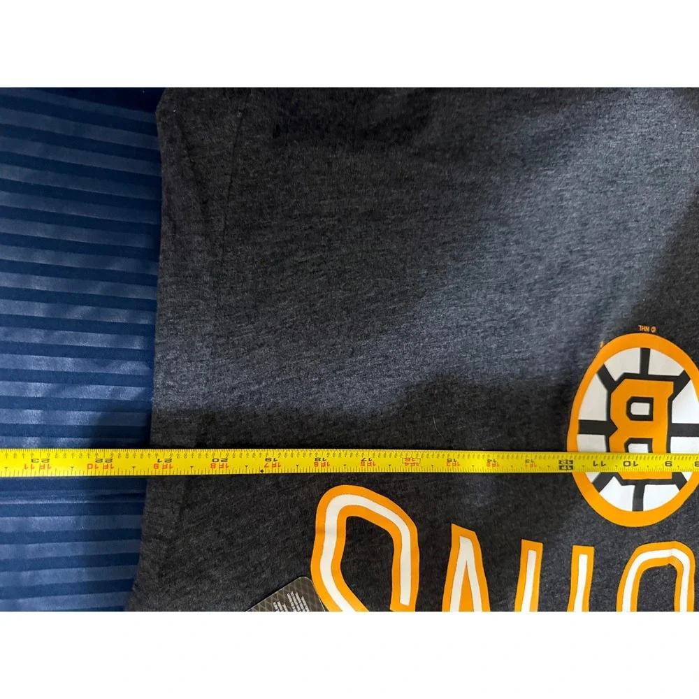 NHL Boston Bruins Girls Large 12/14 Long Sleeve Shirt Charcoal Gray Logo NWT